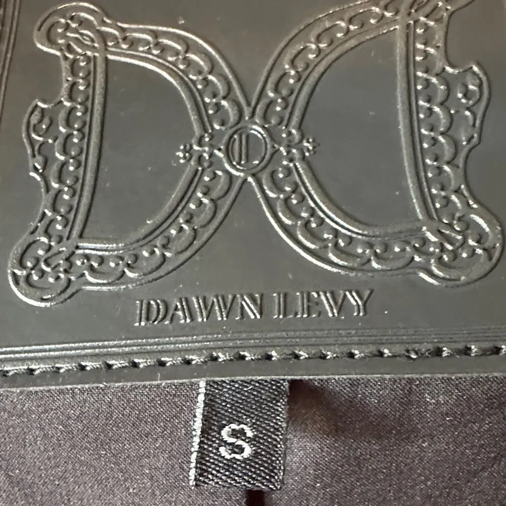 Dawn Levy Cream Pearl Designer Leather Jacket with Black Accents